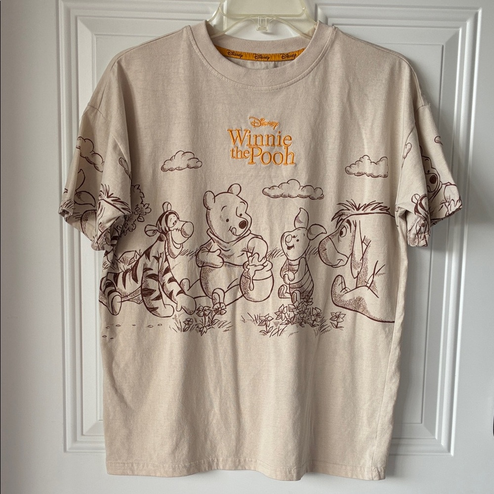 Disney Winnie the Pooh Cream Graphic Tee with Brown Print